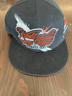 World Famous Tattoo Ink SnapBack Orange And Black